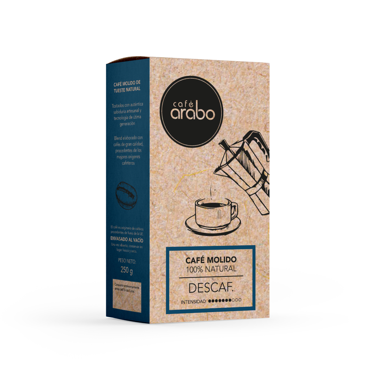 Cafe descafeinado molido 100% arabico biocop 250g - Catálogo Distribudiet