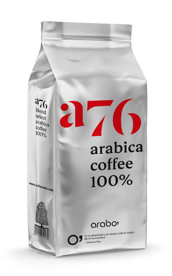paquete cafe en grano a76 premium arabica arabo coffee roasters
