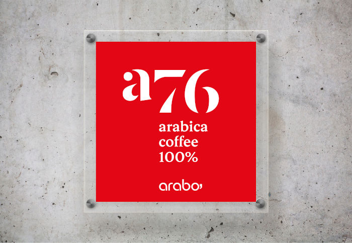 placa exterior decorativa entrada cafeteria a76 premium arabica arabo coffee roasters